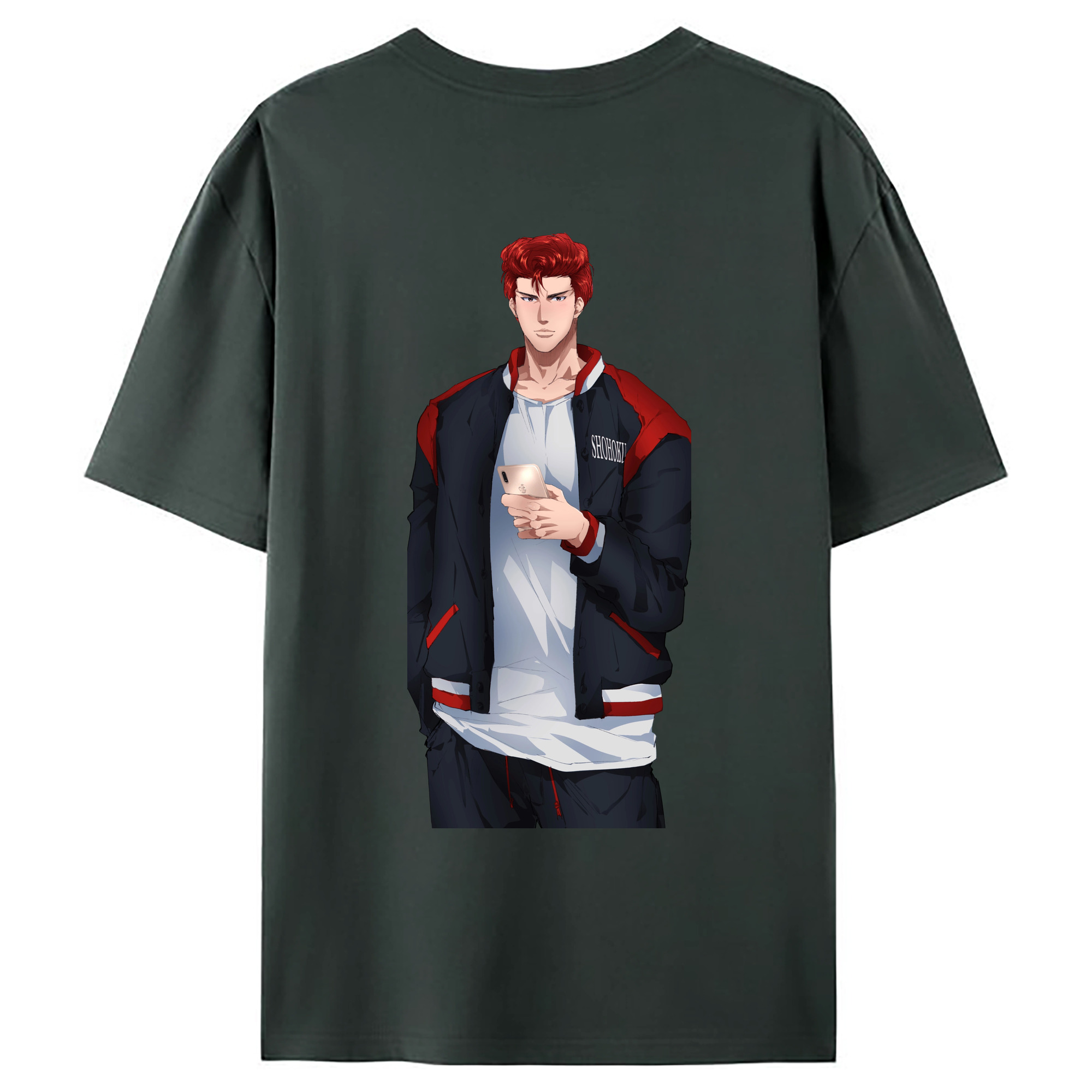 （画像用） SLAM DUNK／スラムダンク 綿100％ メンズ半袖Tシャツ（バックプリント） 通気性